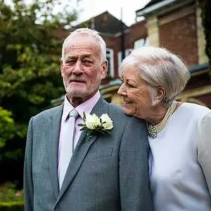 bride groom elderly couple wedding